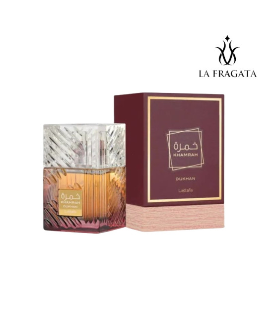 Perfume Lattafa Khamrah Dukhan caja