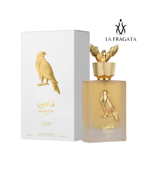 Perfume Lattafa Shaheen Gold caja