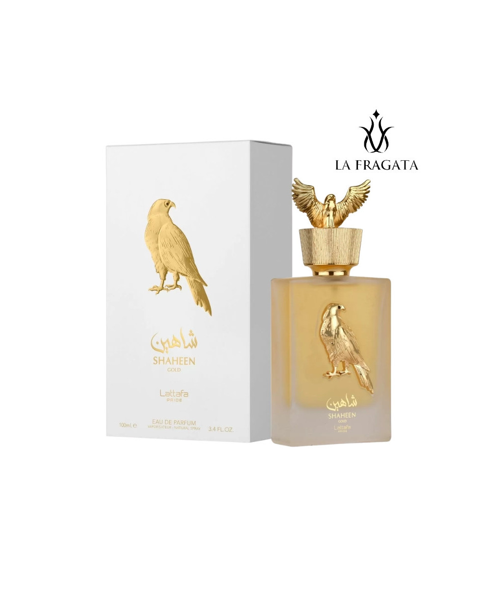 Perfume Lattafa Shaheen Gold caja