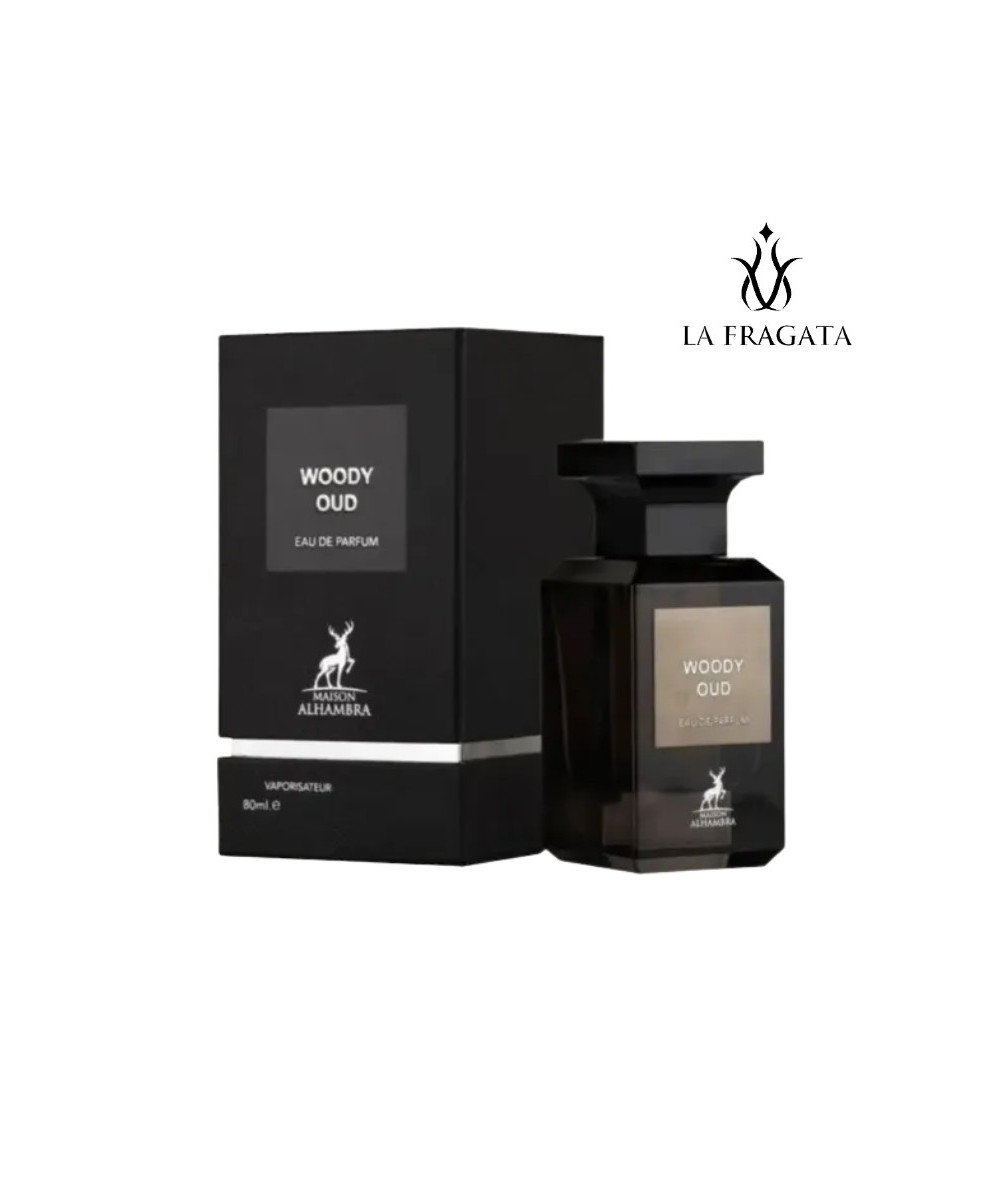 Perfume Maison Alhambra Woody Oud caja