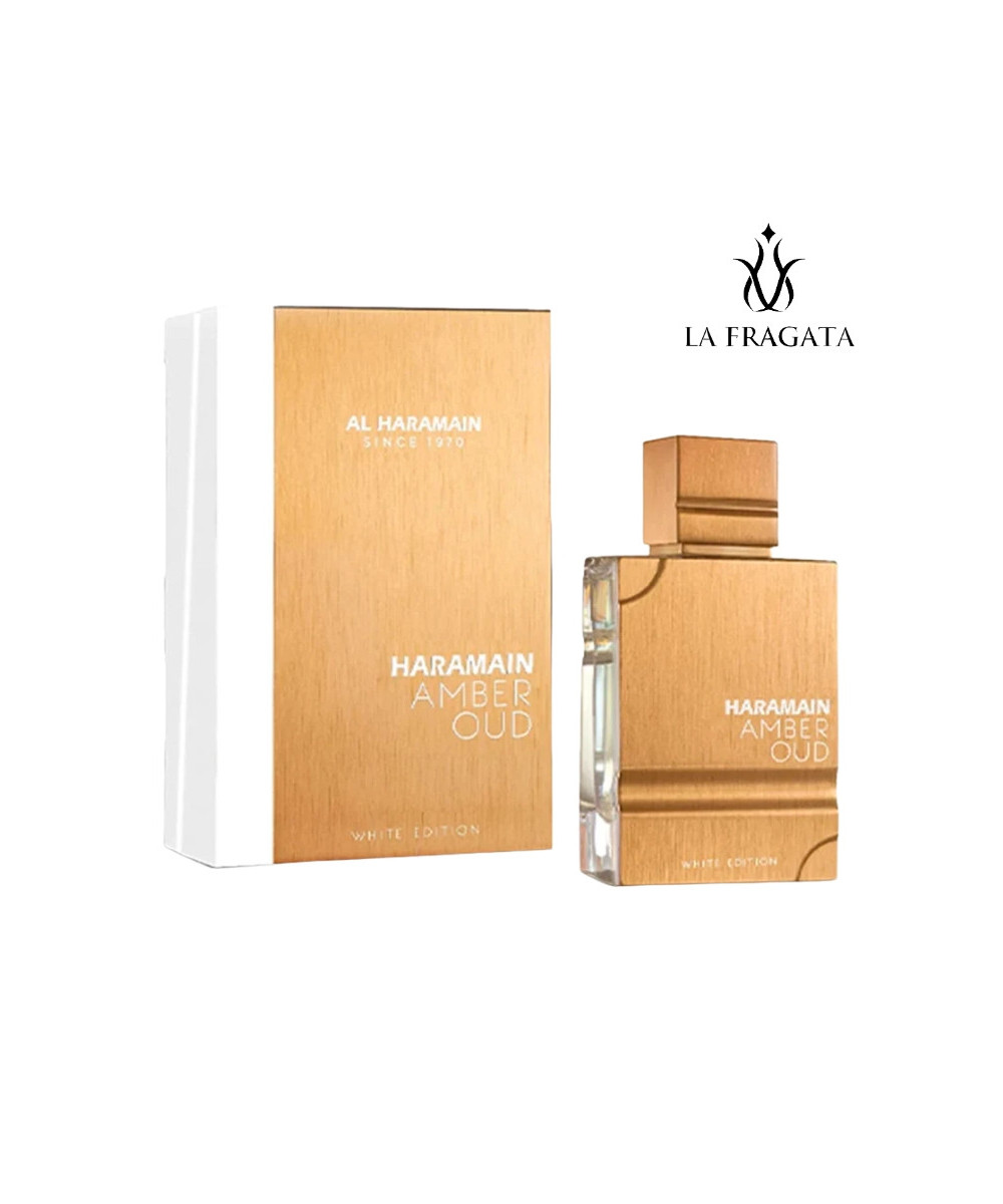 Perfume Al Haramain Amber Oud White Edition caja